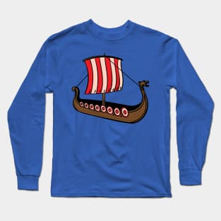 Cartoon viking ship Long Sleeve T-Shirt